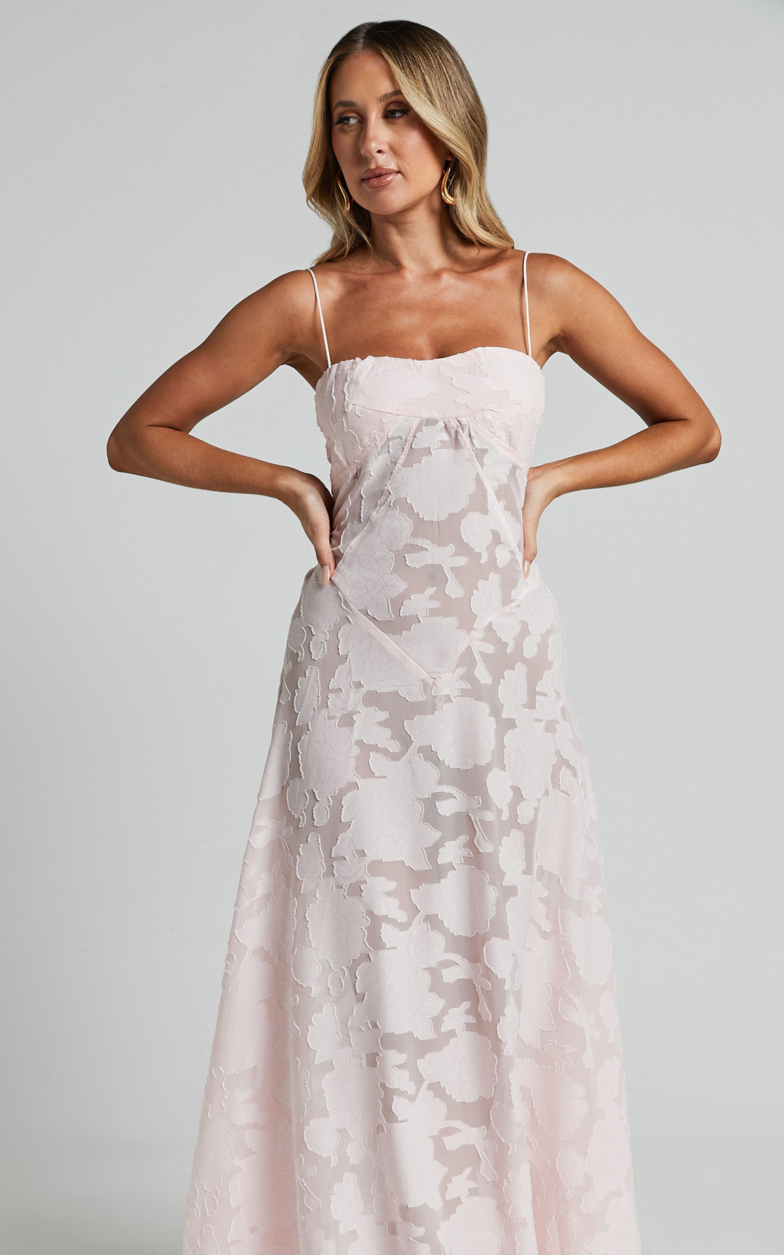 Lily Maxi Dress Sheer Jacquard Maxi Dress in Pink Showpo USA