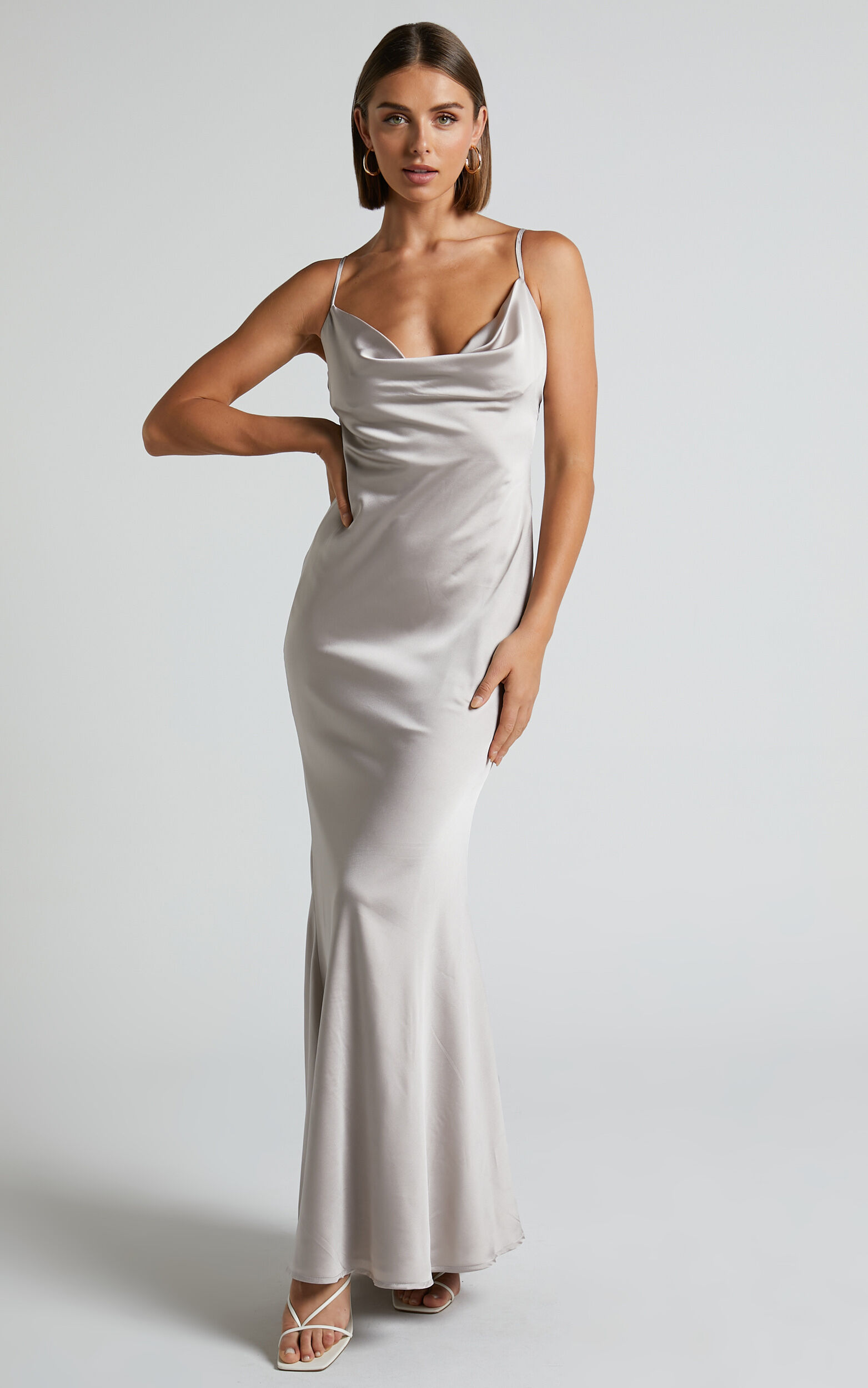Champagne cowl neck store dress
