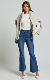 Tilda Jeans - High Waist Flare Denim Jeans in Dark Blue Wash | Showpo