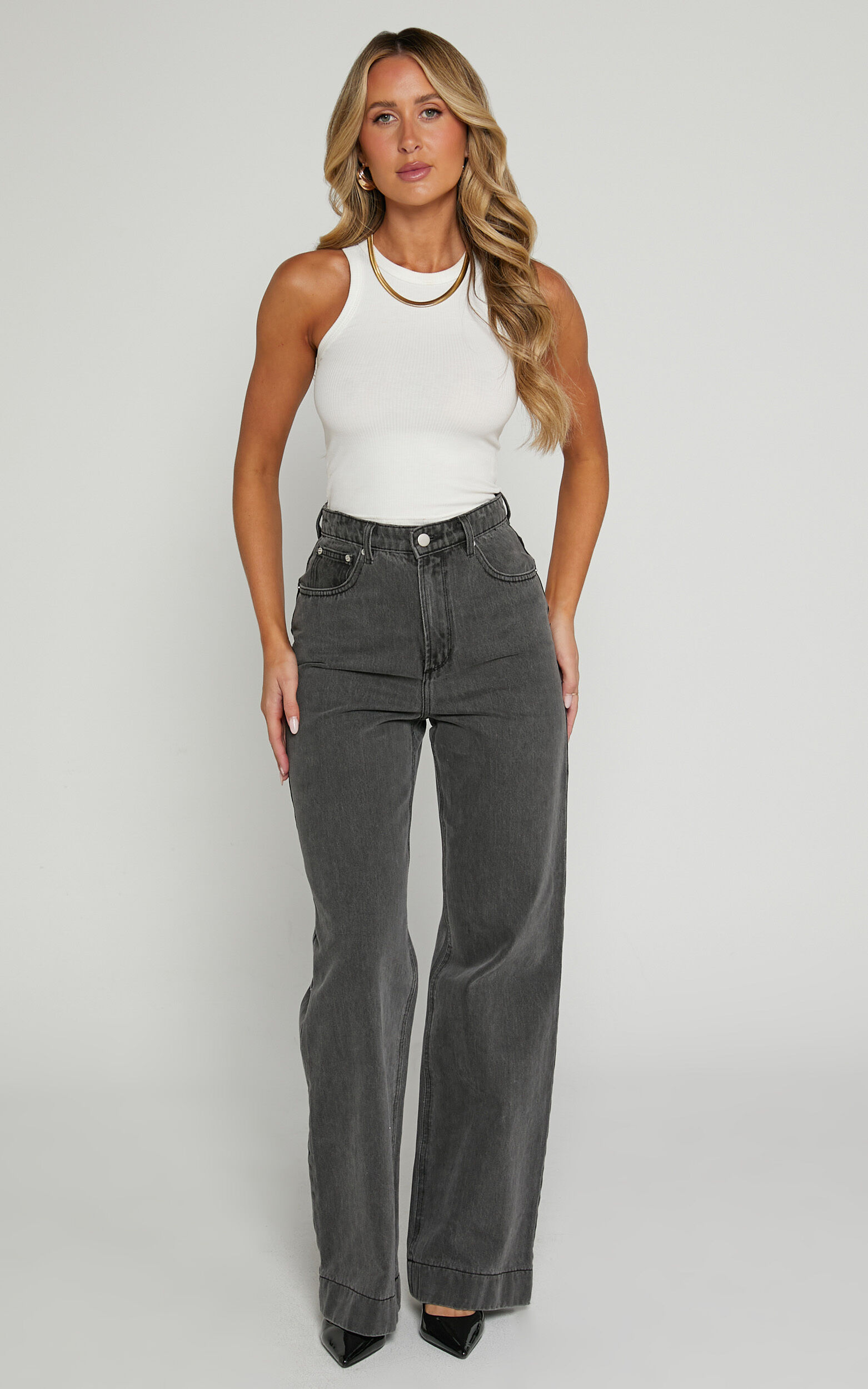 Wide leg cotton jeans cheap