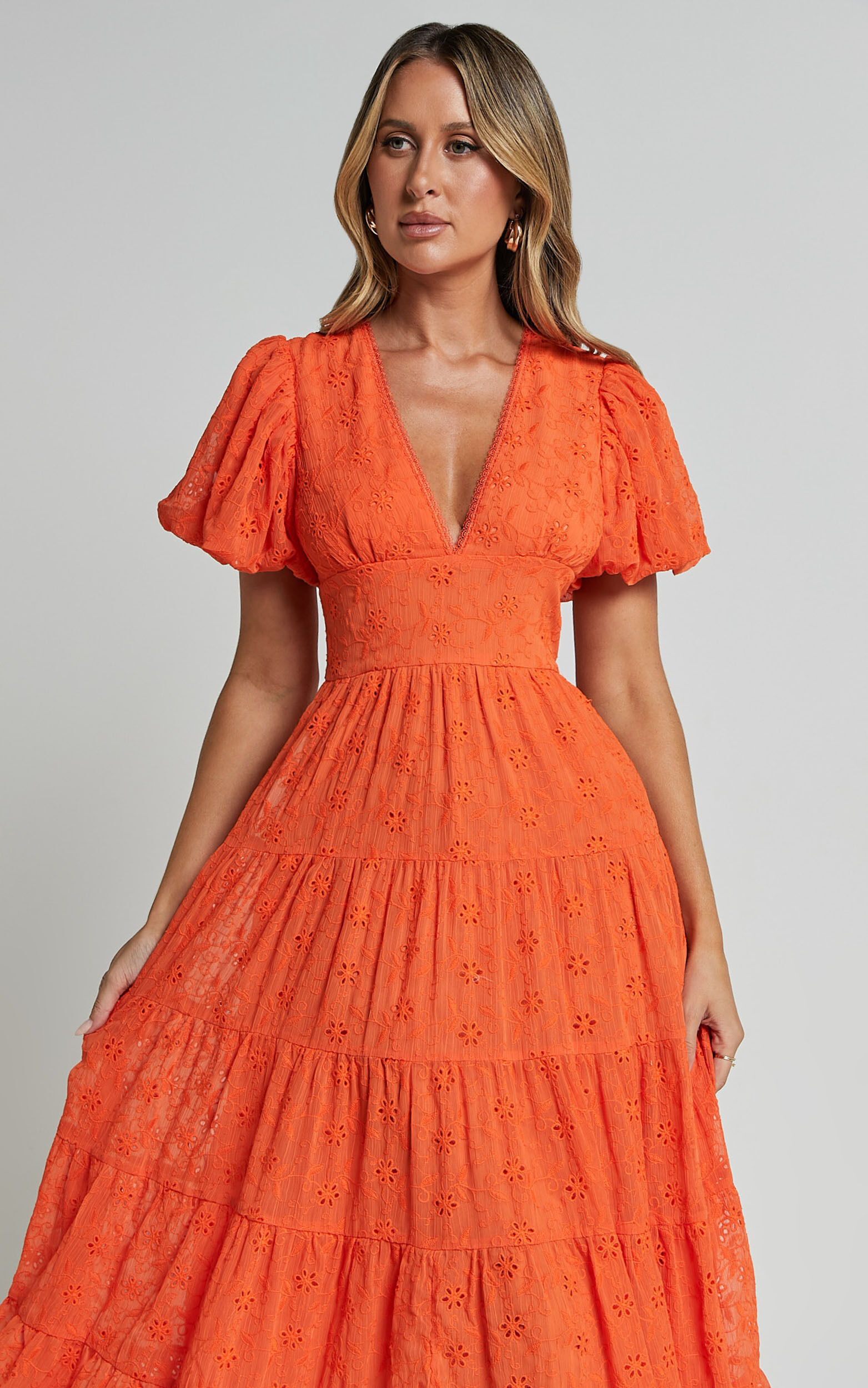 Circolo 1901 long-sleeve midi dress - Orange