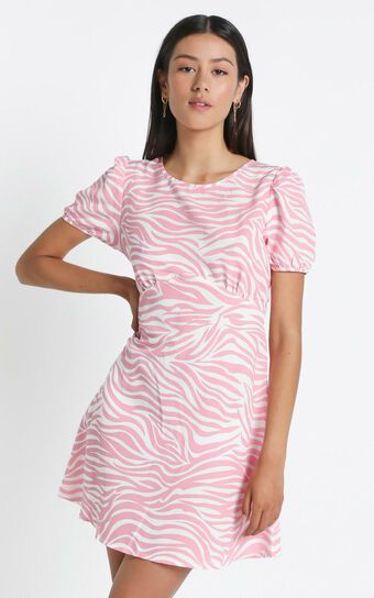 Mazie Dress in Pink Zebra