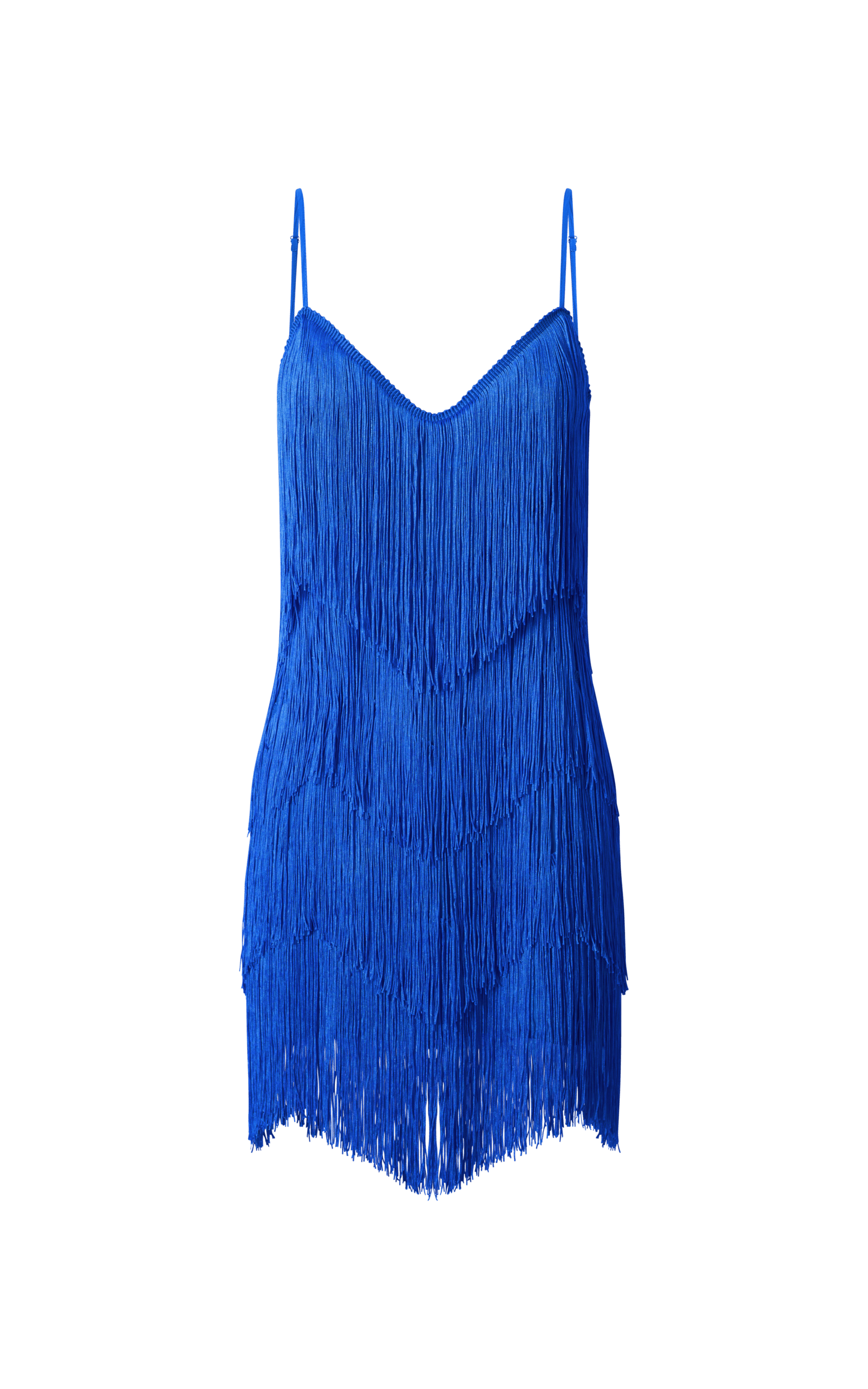 Siofra Mini Dress Zig Zag Fringe Dress in Cobalt Blue Showpo
