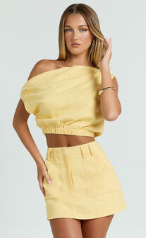 Adora Top - Asymmetrical Top in Yellow