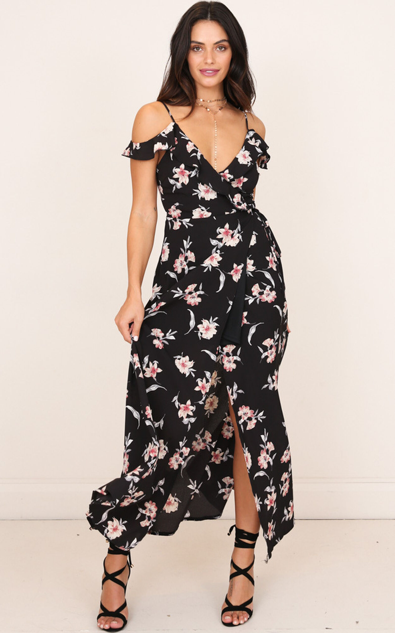 Another Voice Dress in Black Floral - 06, BLK1