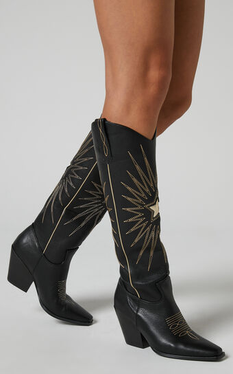 Billini - Constance Boots in Black Gold Metallic