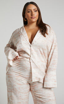 Amalie The Label - Aladene Linen Look Blend Shirt in Harlem Print