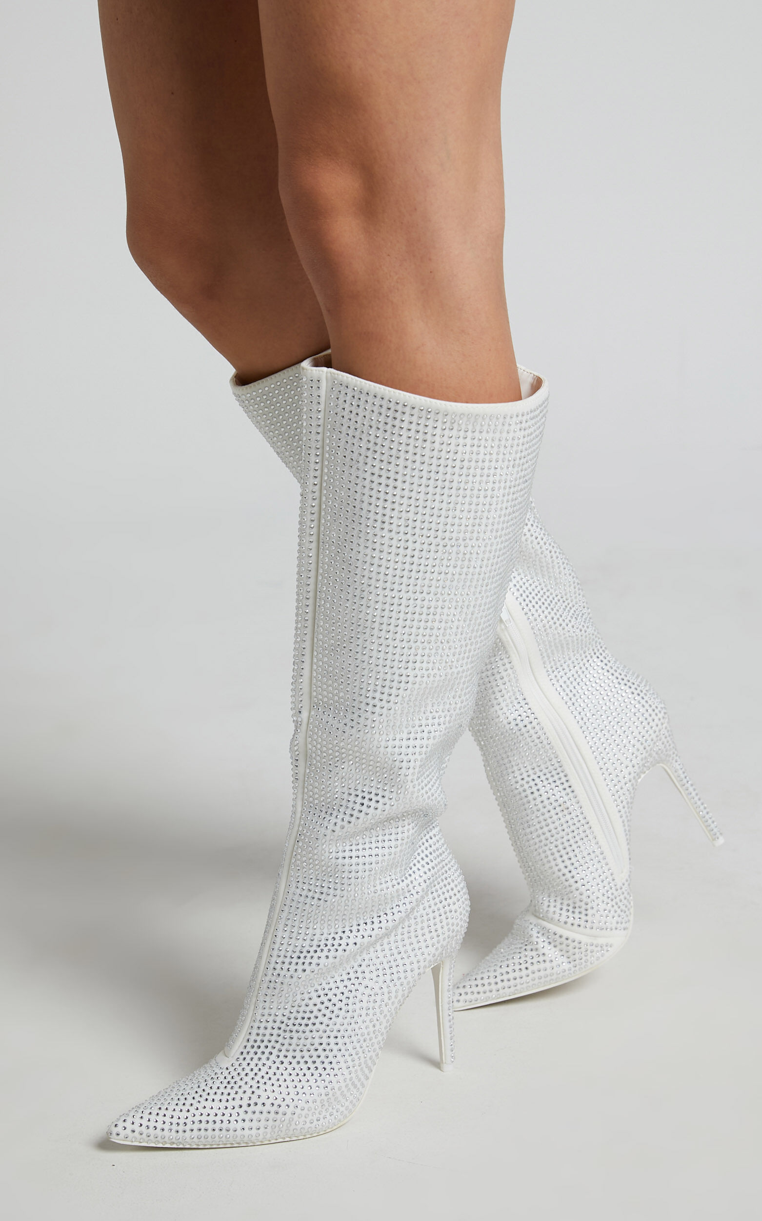 Public desire top silver boots