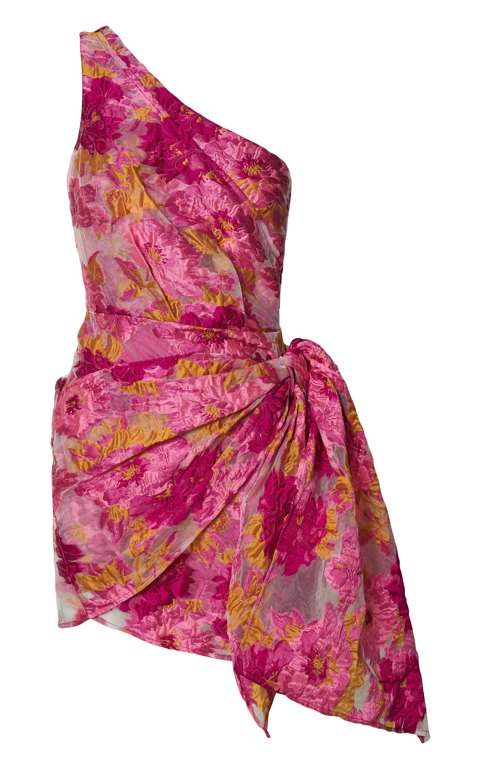 Brailey Mini Dress - One Shoulder Wrap Front Dress in Pink Brailey Mini Dress - One Shoulder Wrap Front Dress in Pink
