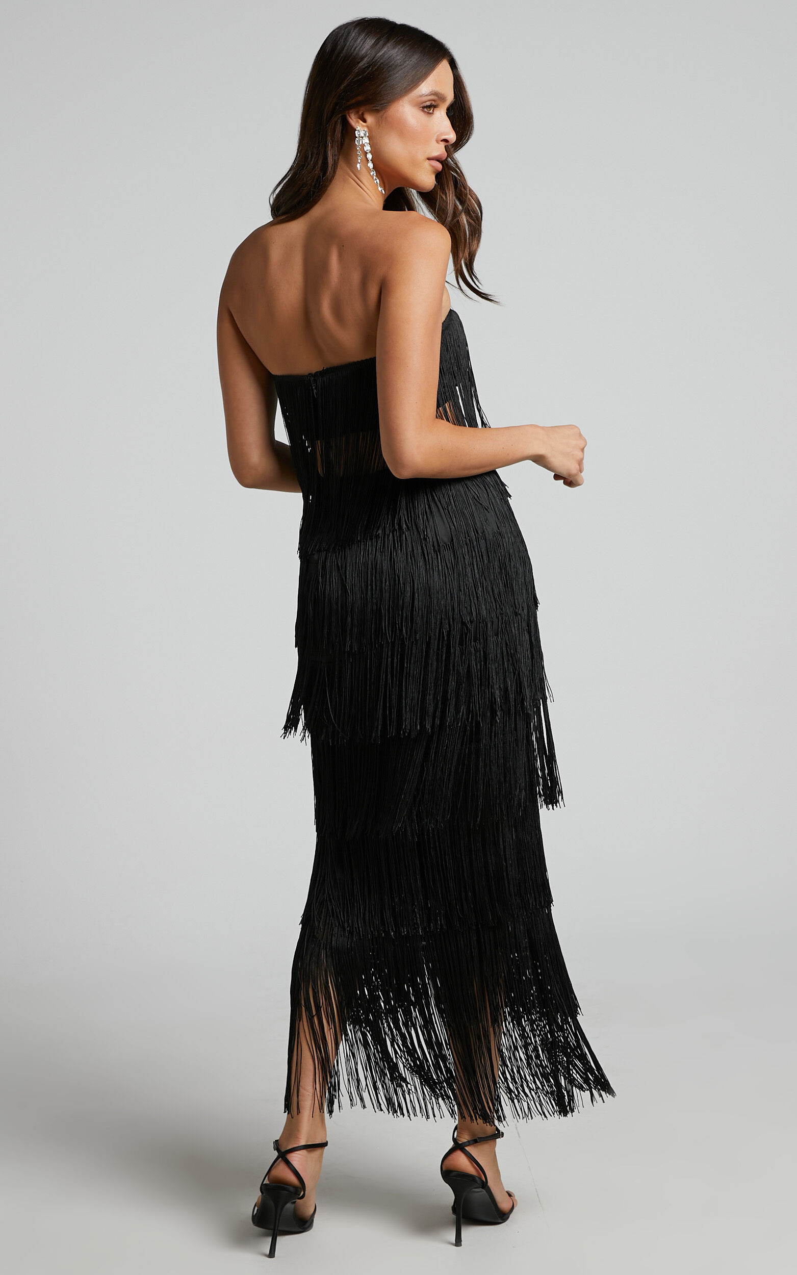 Fringe black skirt top dress