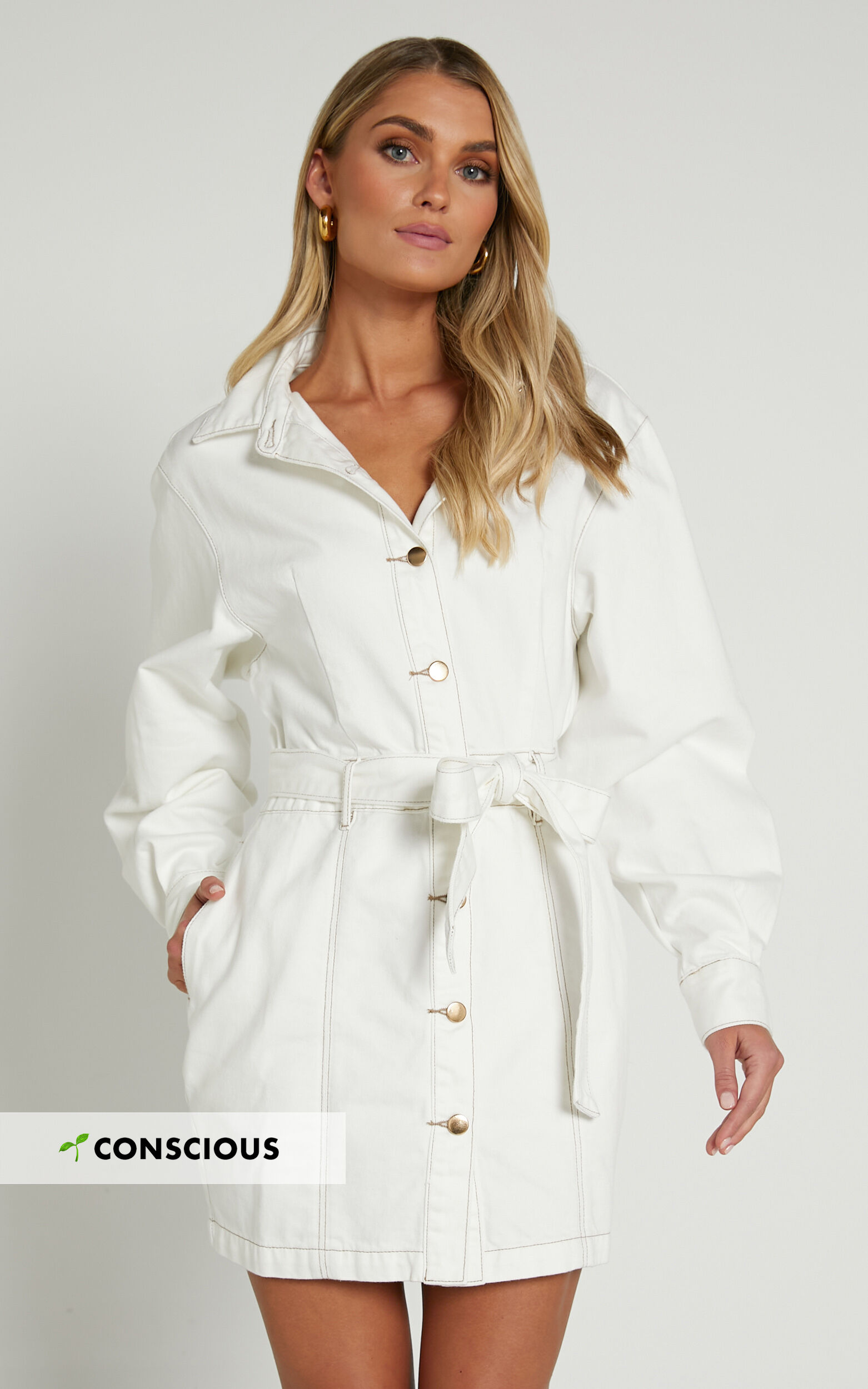 Desri white straight neck bodycon shop dress