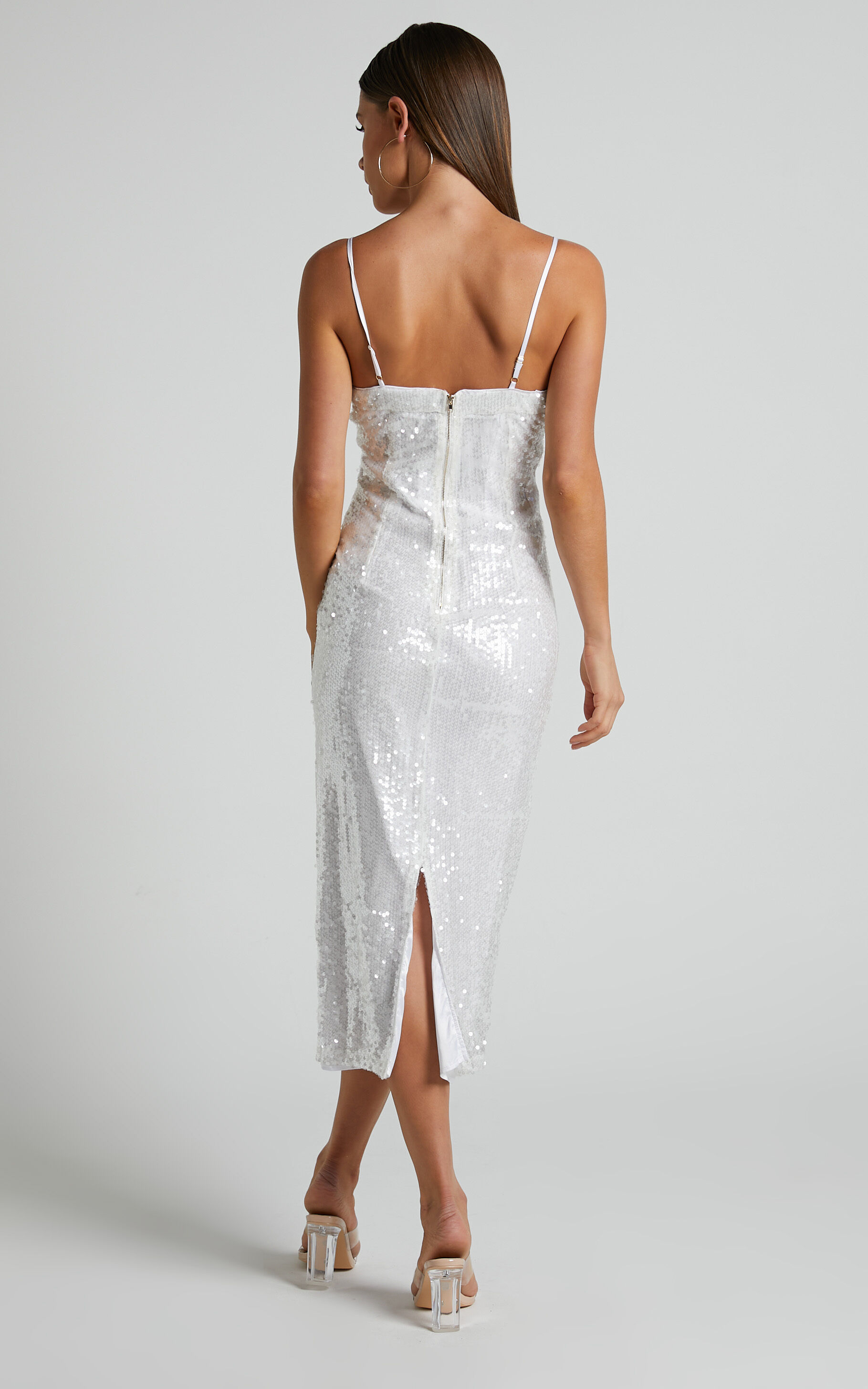 White sheer midi dress best sale