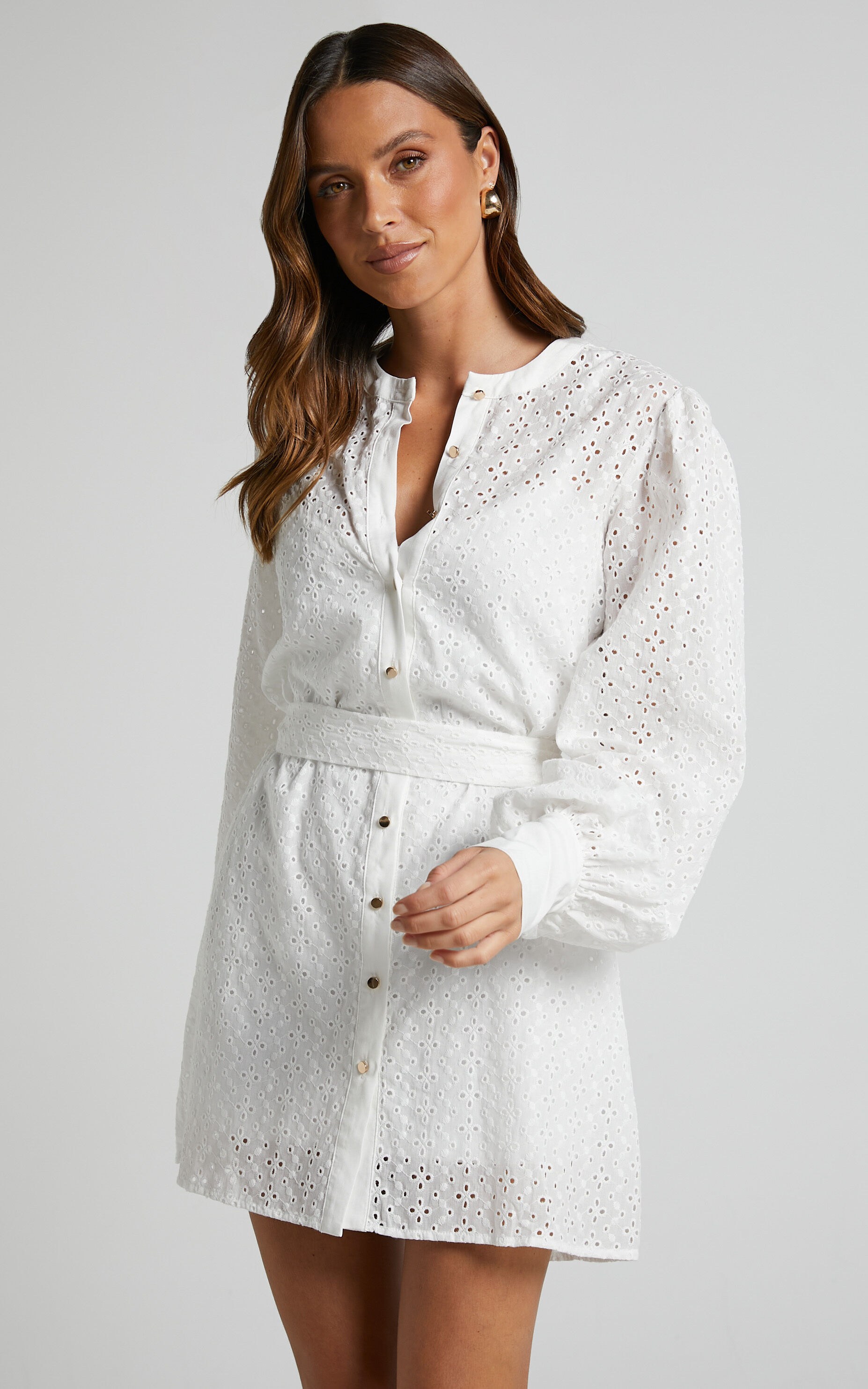 Broderie shirt dress deals