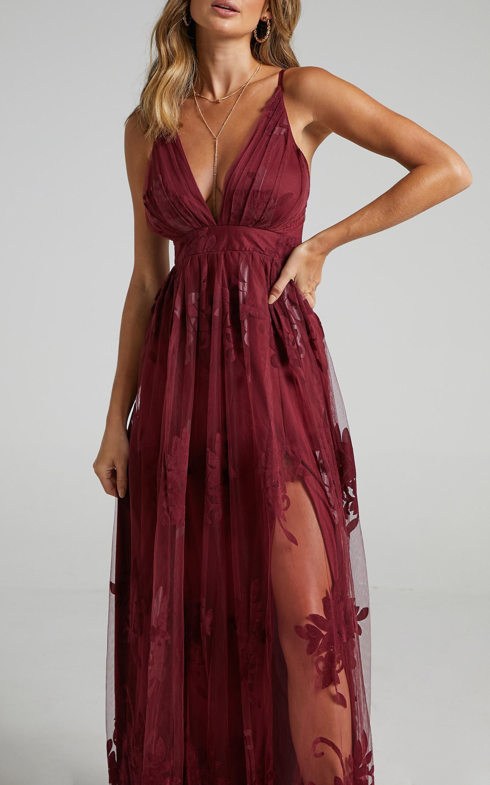 Promenade maxi shop dress in wine