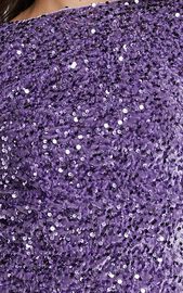 Tracy Mini Dress - Sequin Long Sleeve Backless Dress in Purple | Showpo USA