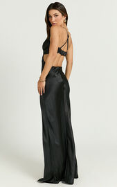 Sophie Maxi Dress - Cowl Neck Cross Back Dress in Black | Showpo NZ