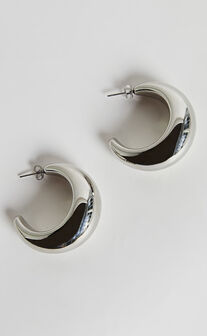 Brixton Earring - Chunky Open Back Earring in Silver