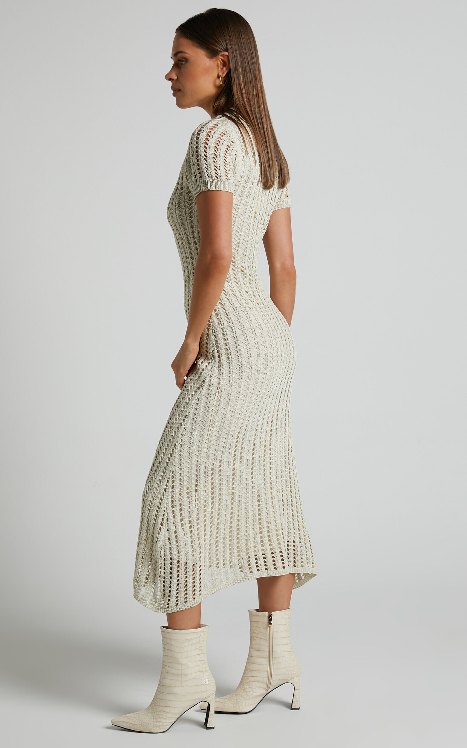 White maxi dress with short sleeves best sale