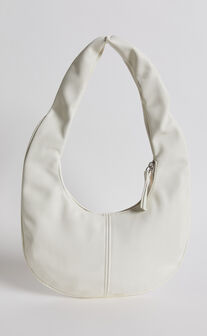 Melbourne Oval PU Shoulder Bag in White