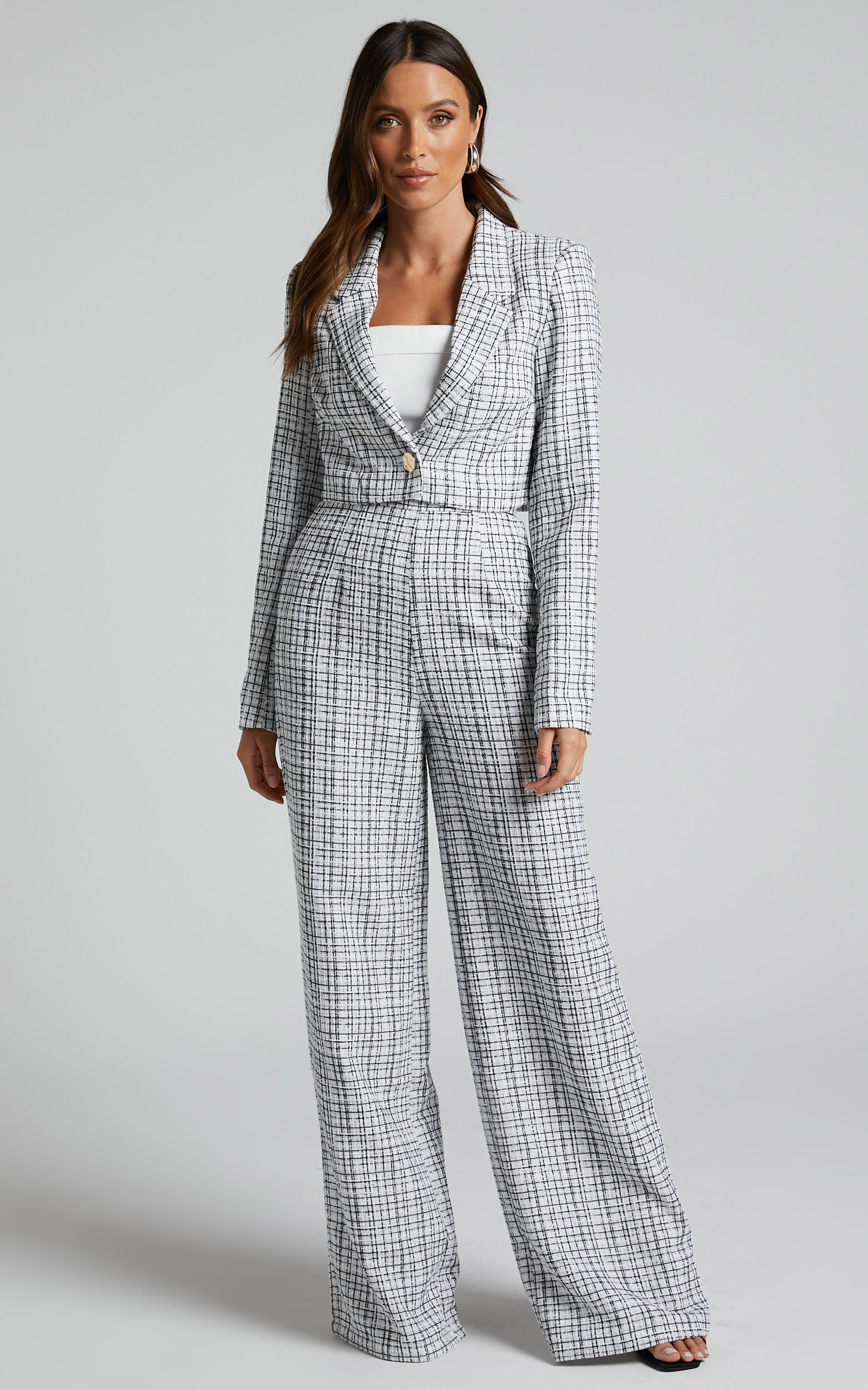 Women's Tweed Wide-Leg Pants