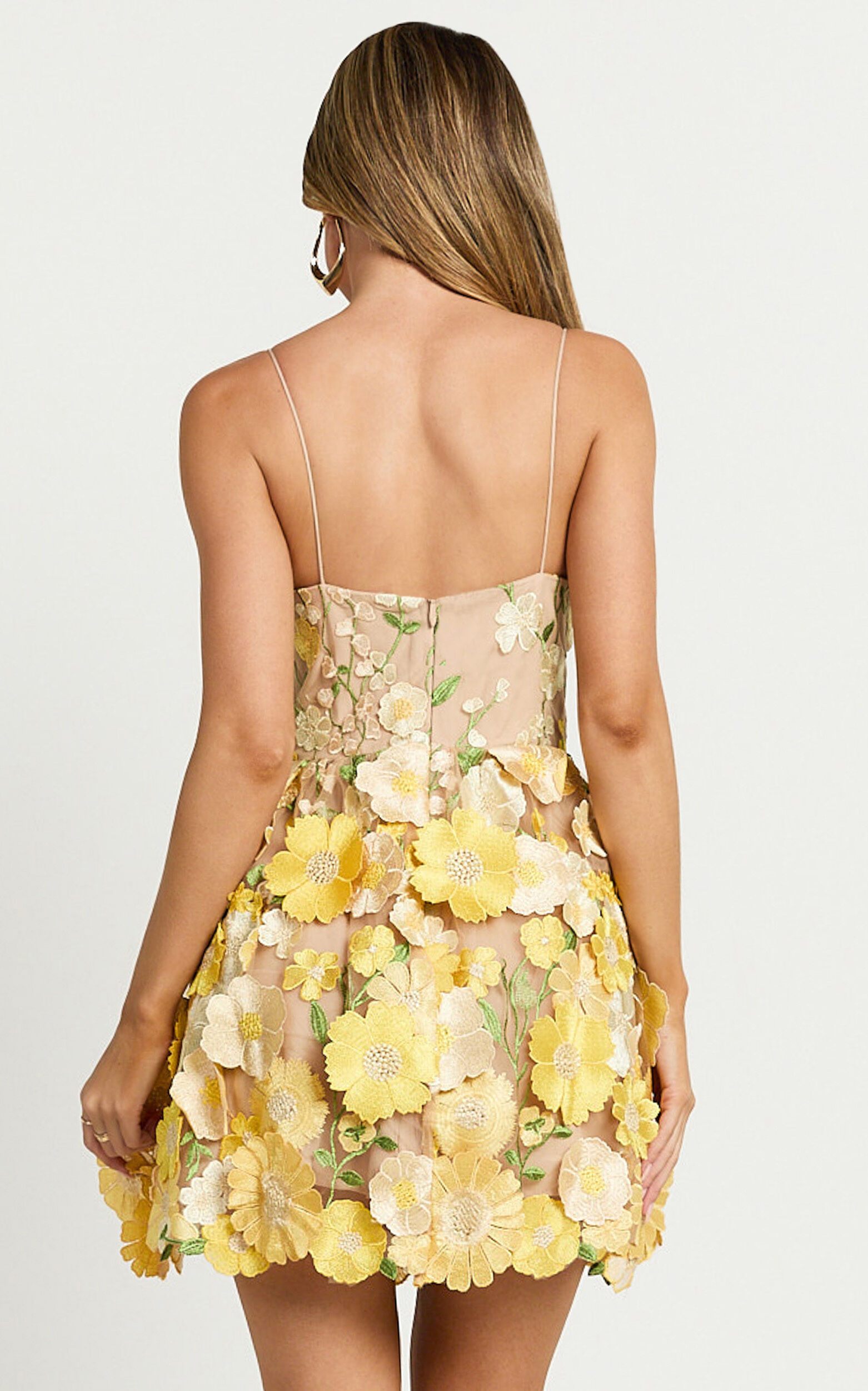 Amalie The Label - Mia Strappy Flower Detail Mini Dress in