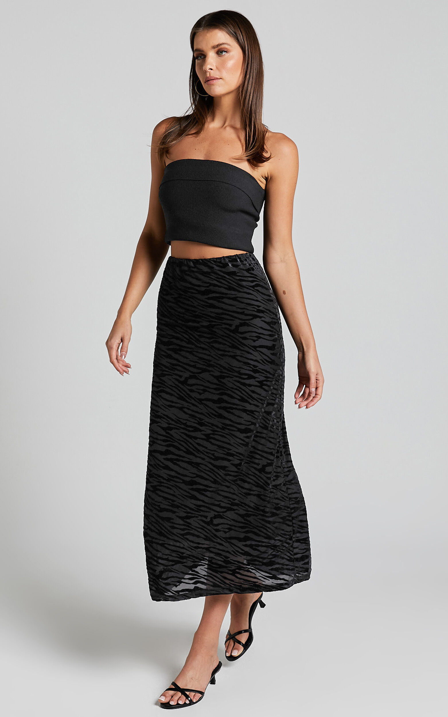 Velvet bias cut maxi skirt online