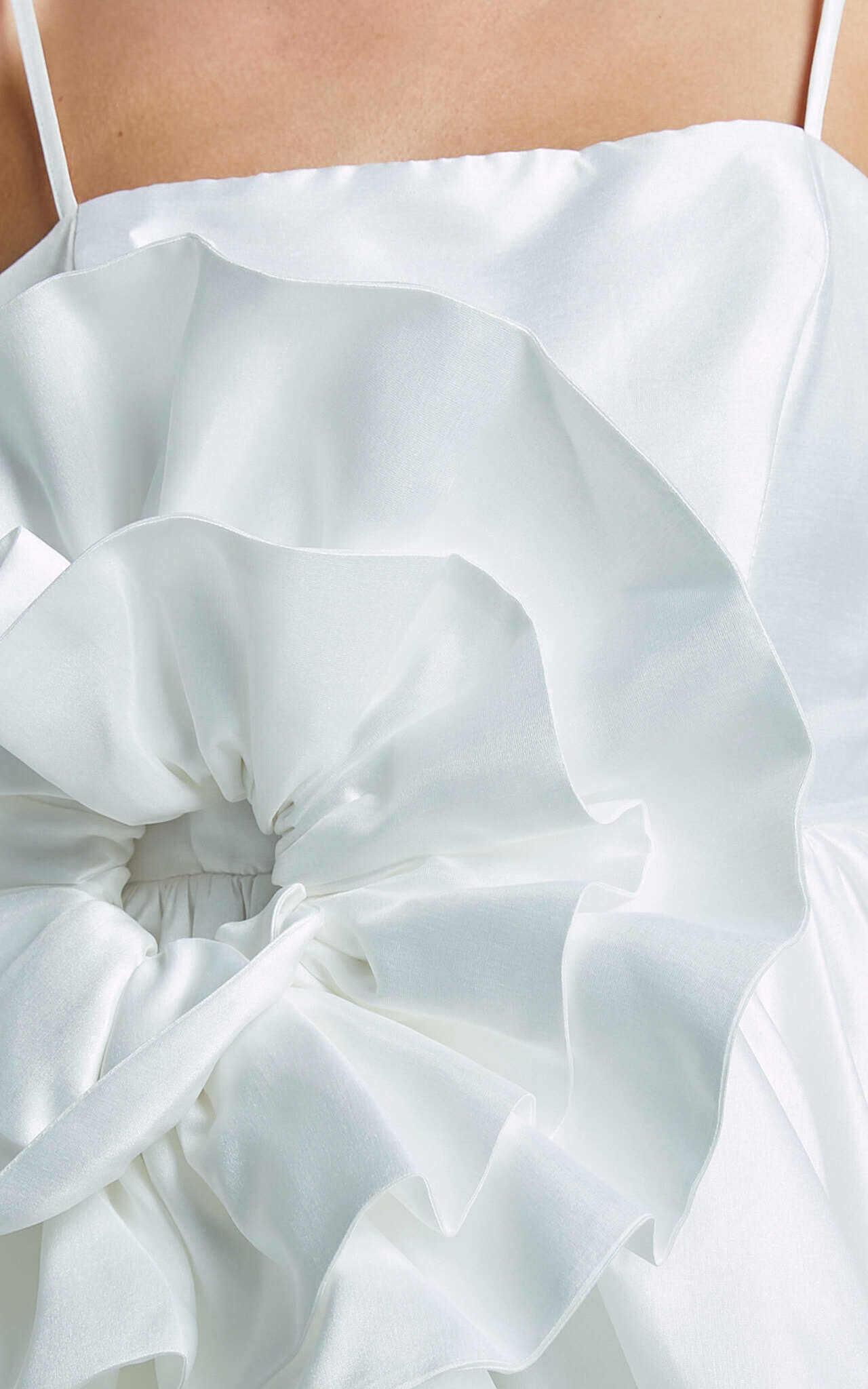 Seana Mini Dress Sculptural Flower Dress in White Showpo USA