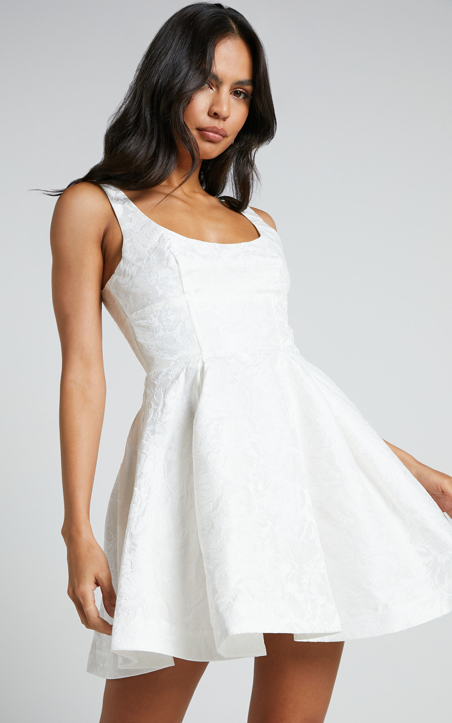 Ivory fit and flare dress shop