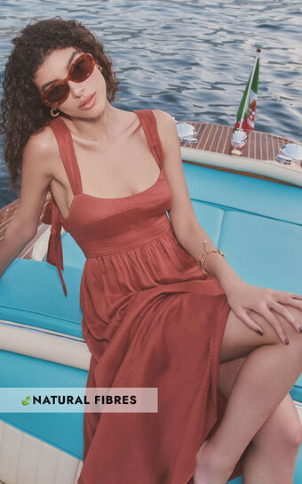 Amalie The Label - Kai Double Tie Back Midi Dress in Burnt Rose