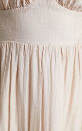 Anita Midi Dress - Puff Sleeve Tiered Dress in Beige | Showpo USA