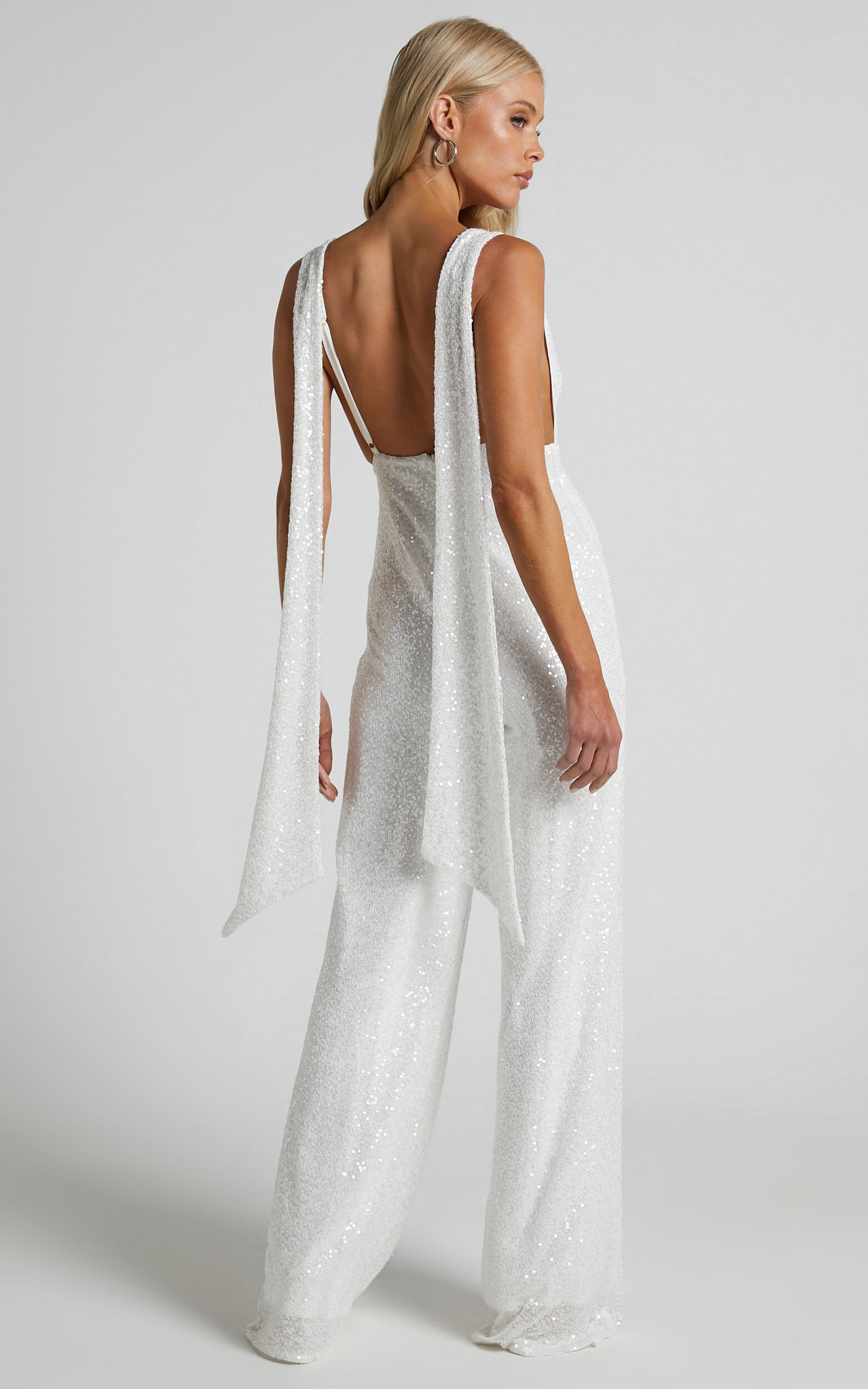 White and silver jumpsuit clearance