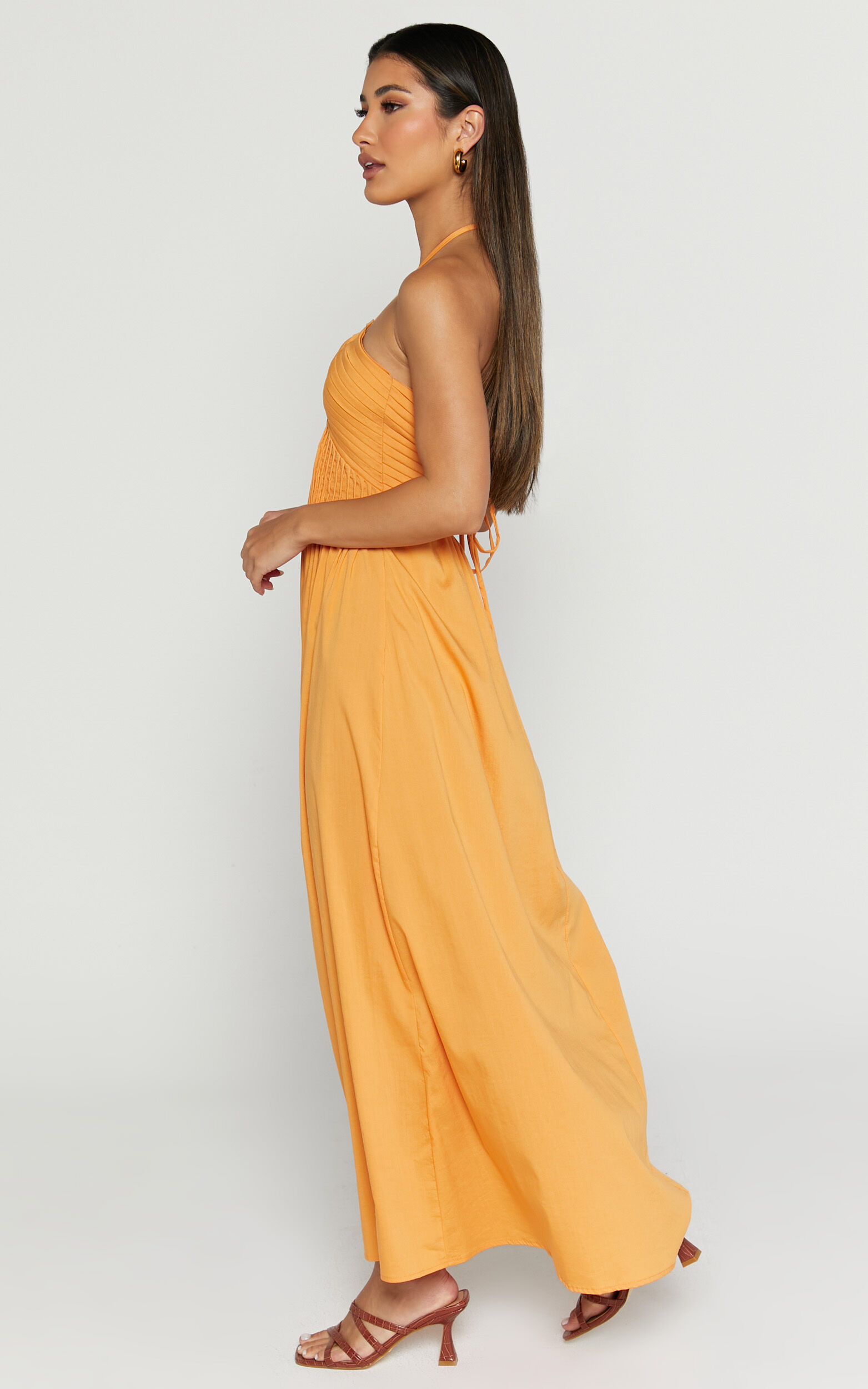 Pleat detail hotsell midi dress