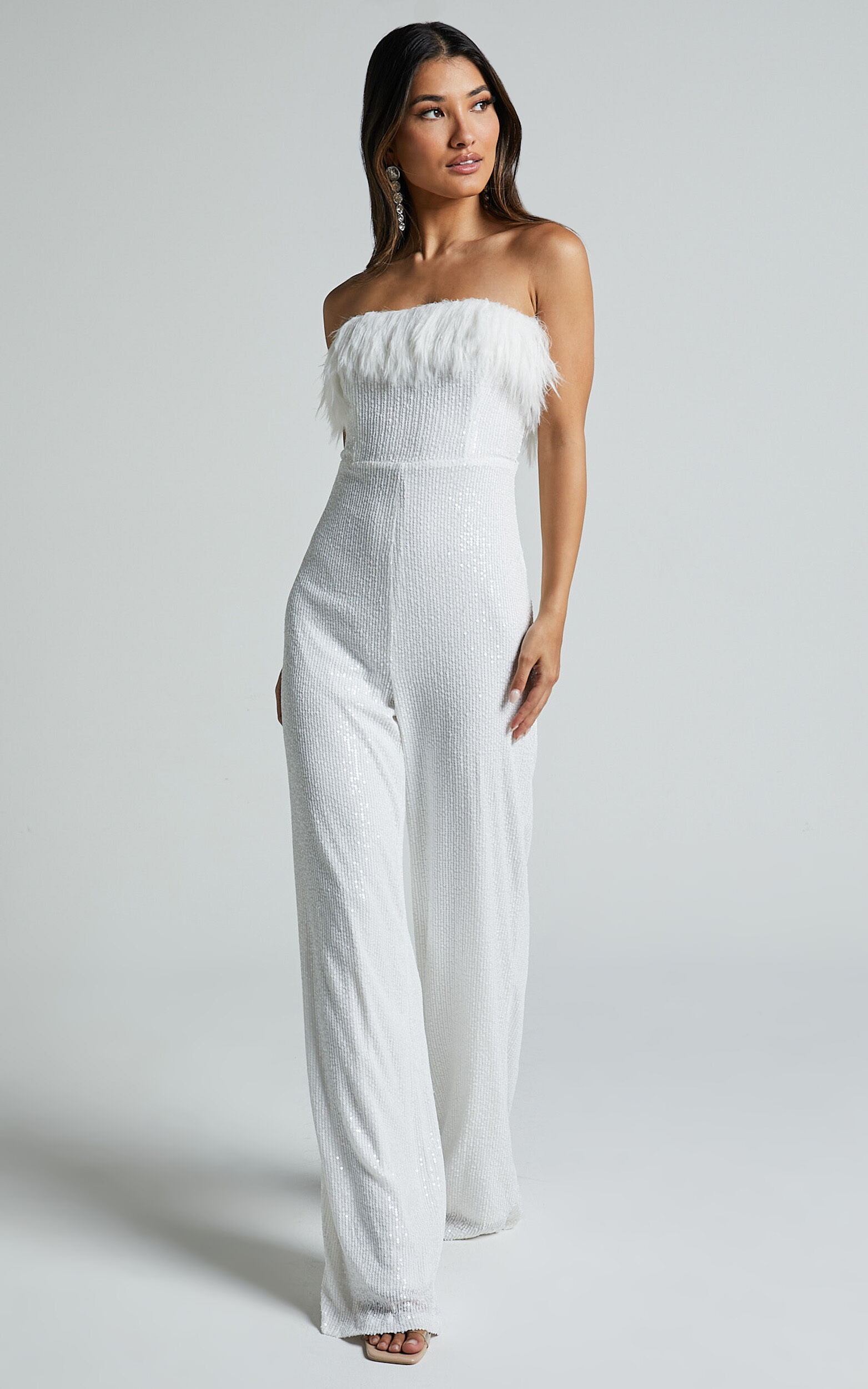 Showpo white jumpsuit discount