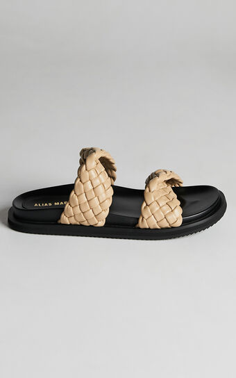 ALIAS MAE - SOLEIS SLIDES in NATURAL LEATHER