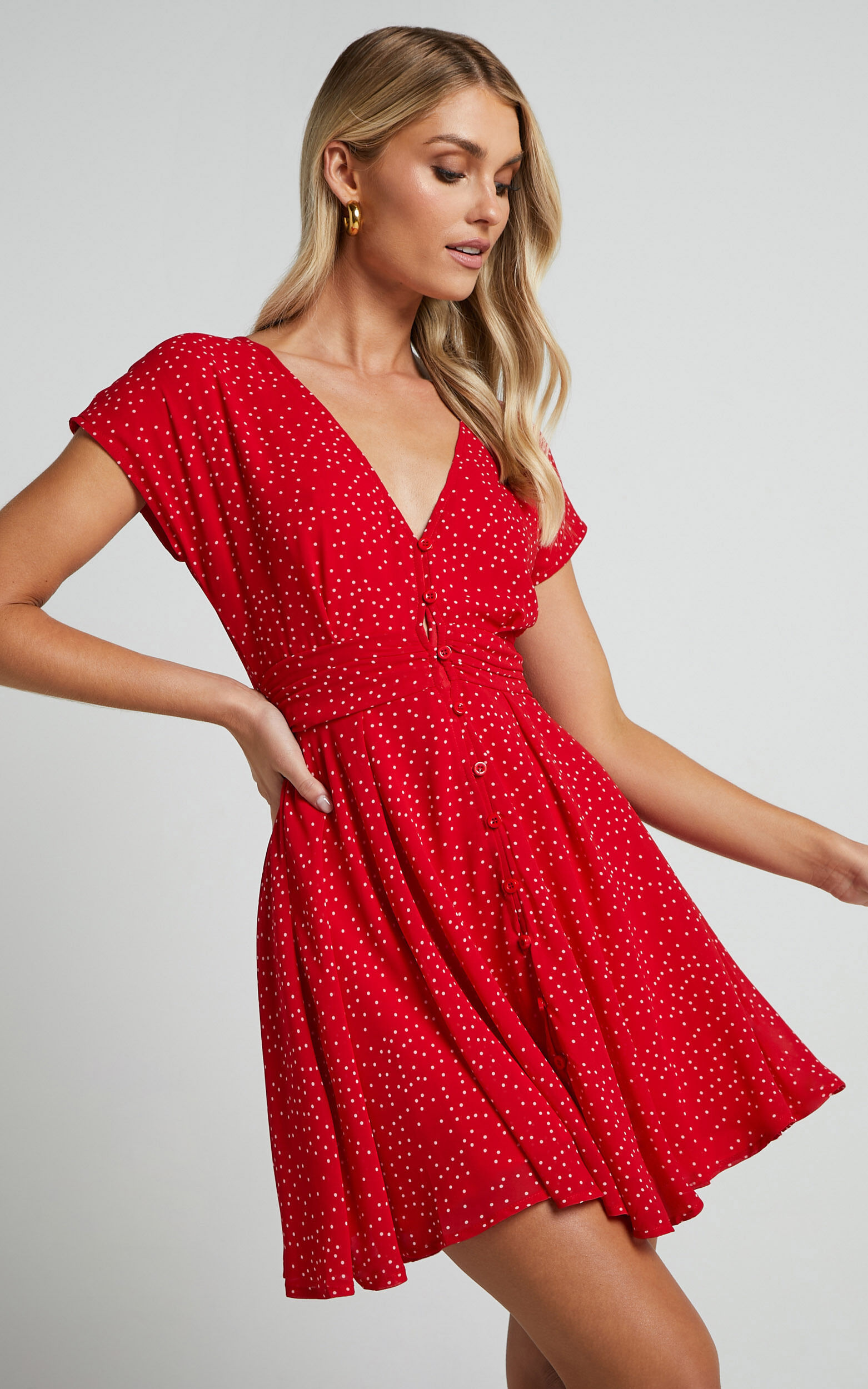 Red a line mini dress clearance