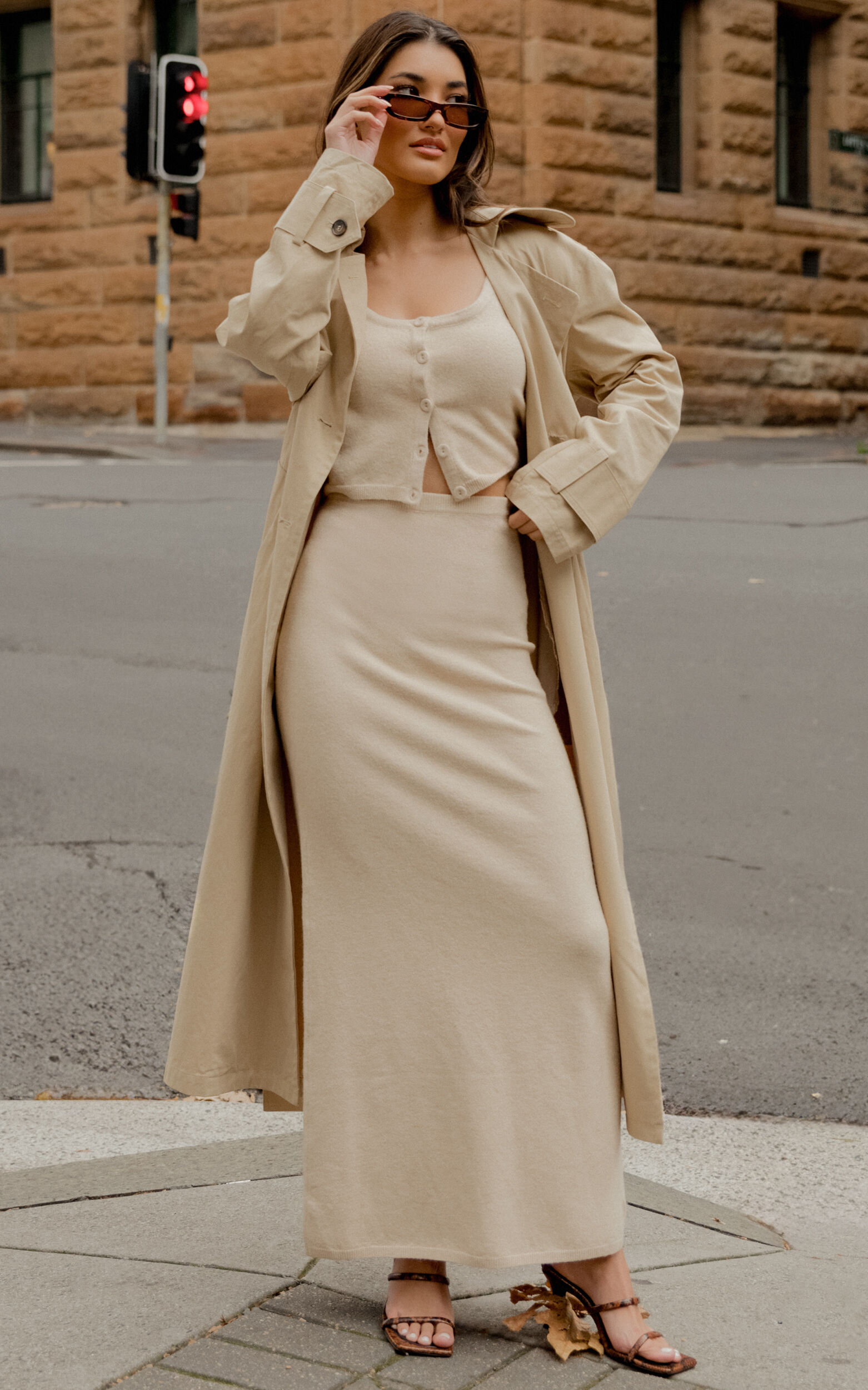 Beverly Two Piece Set - Recycled Knitted Scoop Neck Cardigan