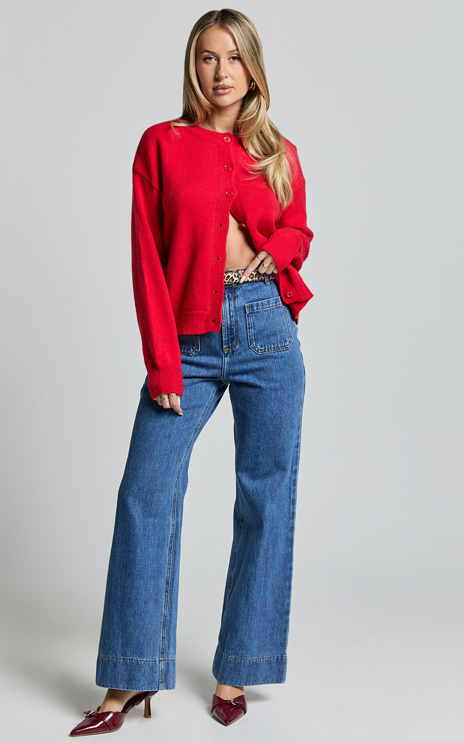 Scoop neck cardigan deals