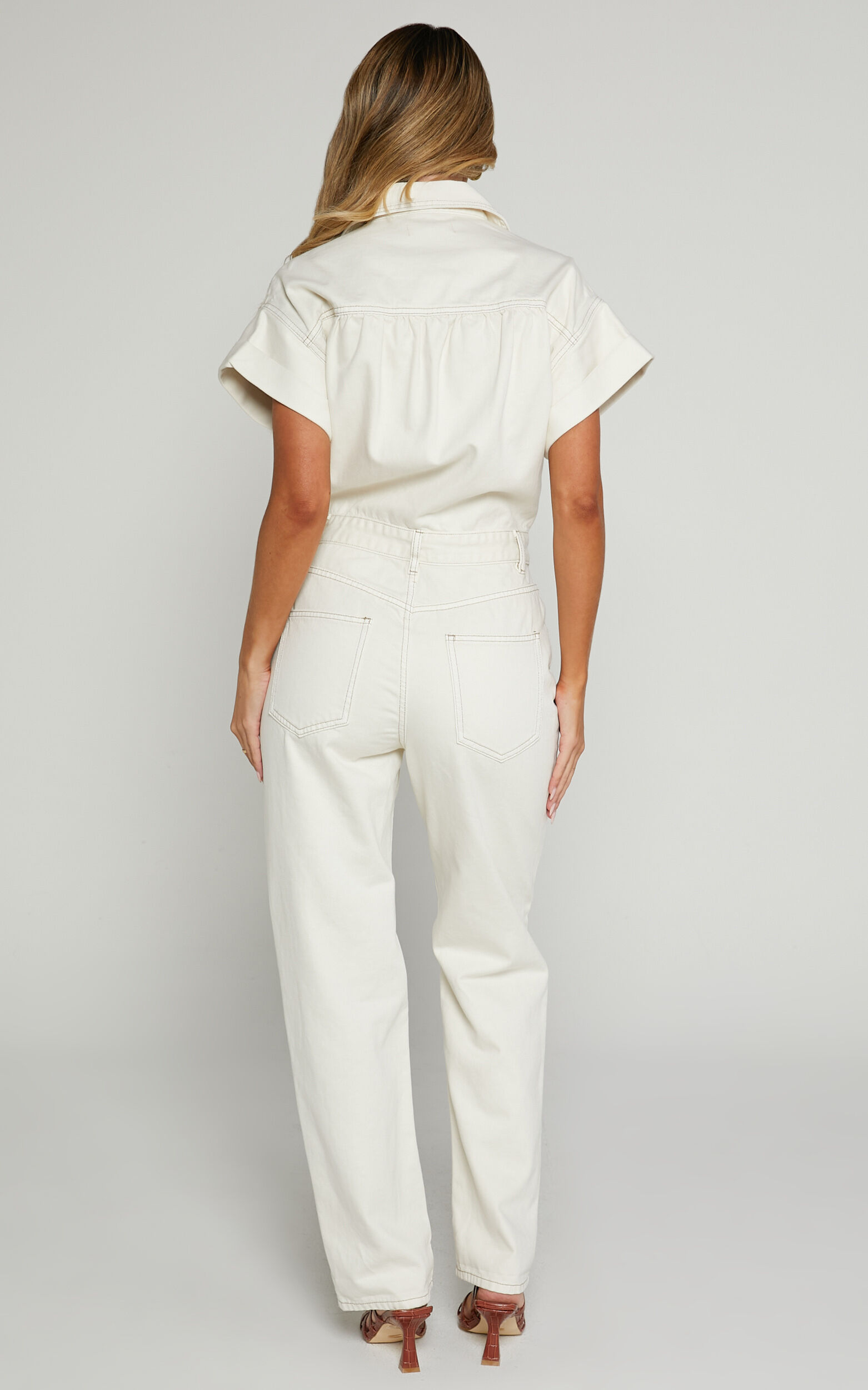 Ecru denim discount utility jumpsuit