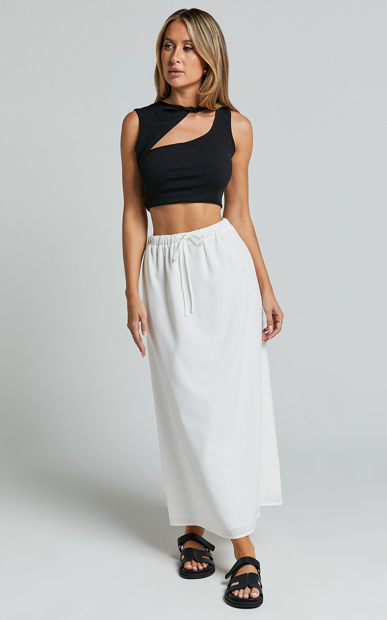 Linen a-line skirt shop