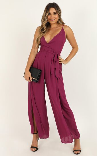 Never Love Me Jumpsuit In Berry