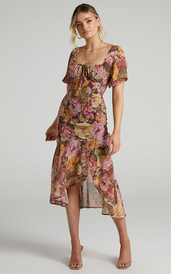Jasalina Puff Sleeve Dress in Classic Floral | Showpo