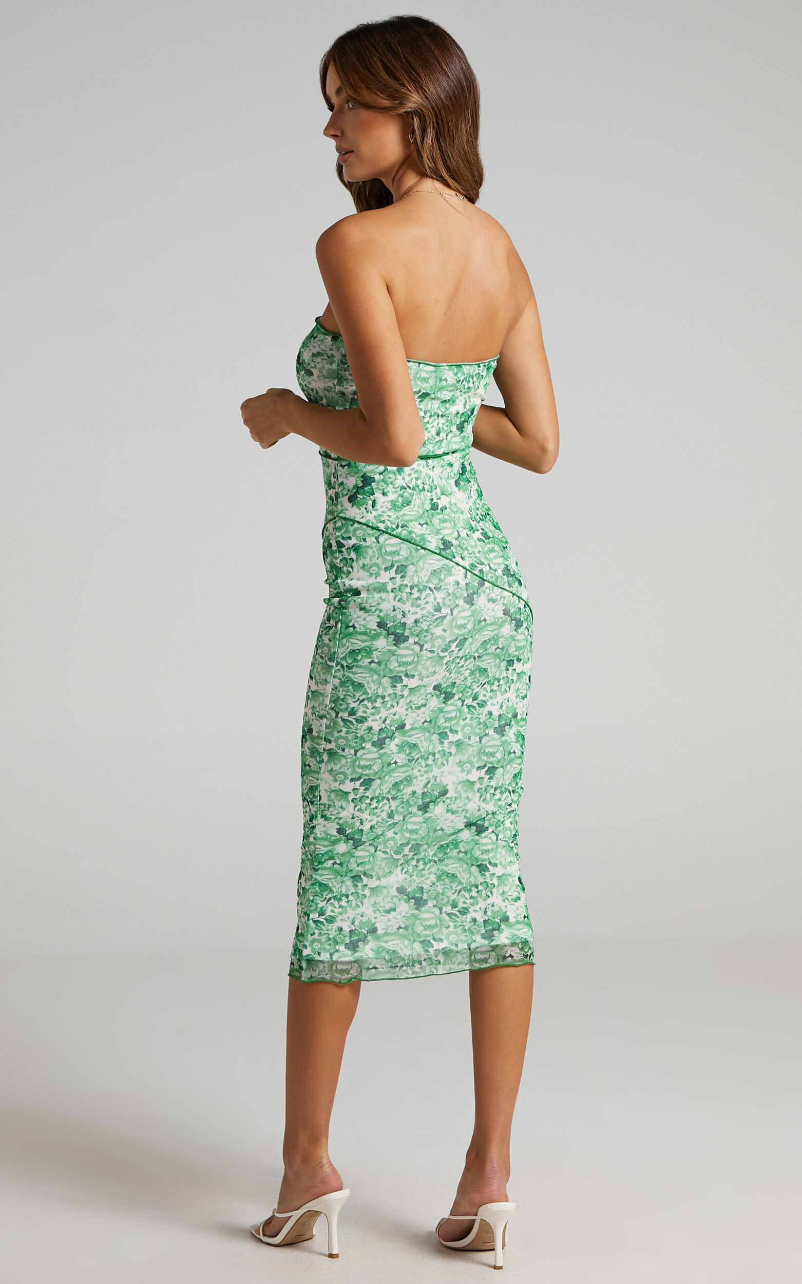 Strapless mesh on sale dress