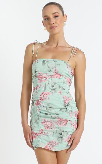 Cody Dress in Green Floral