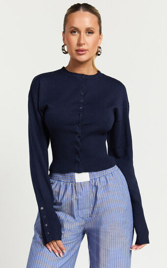 Lioness - Head in the Clouds Cardigan in Navy