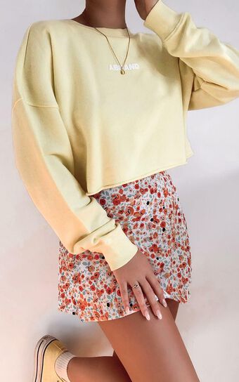 Abrand - A Oversized Cropped Sweater in Citron