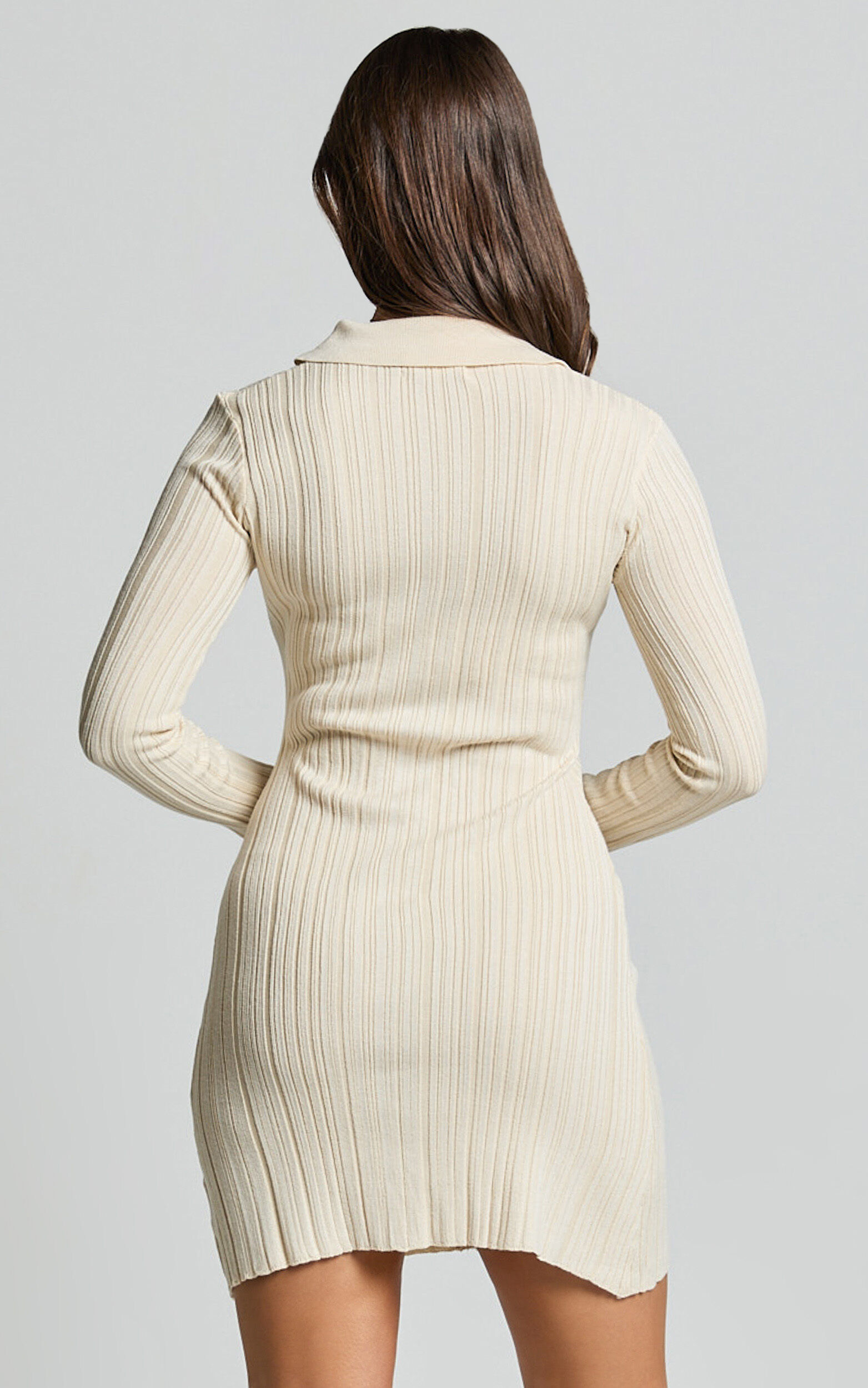 Cream button through dress outlet