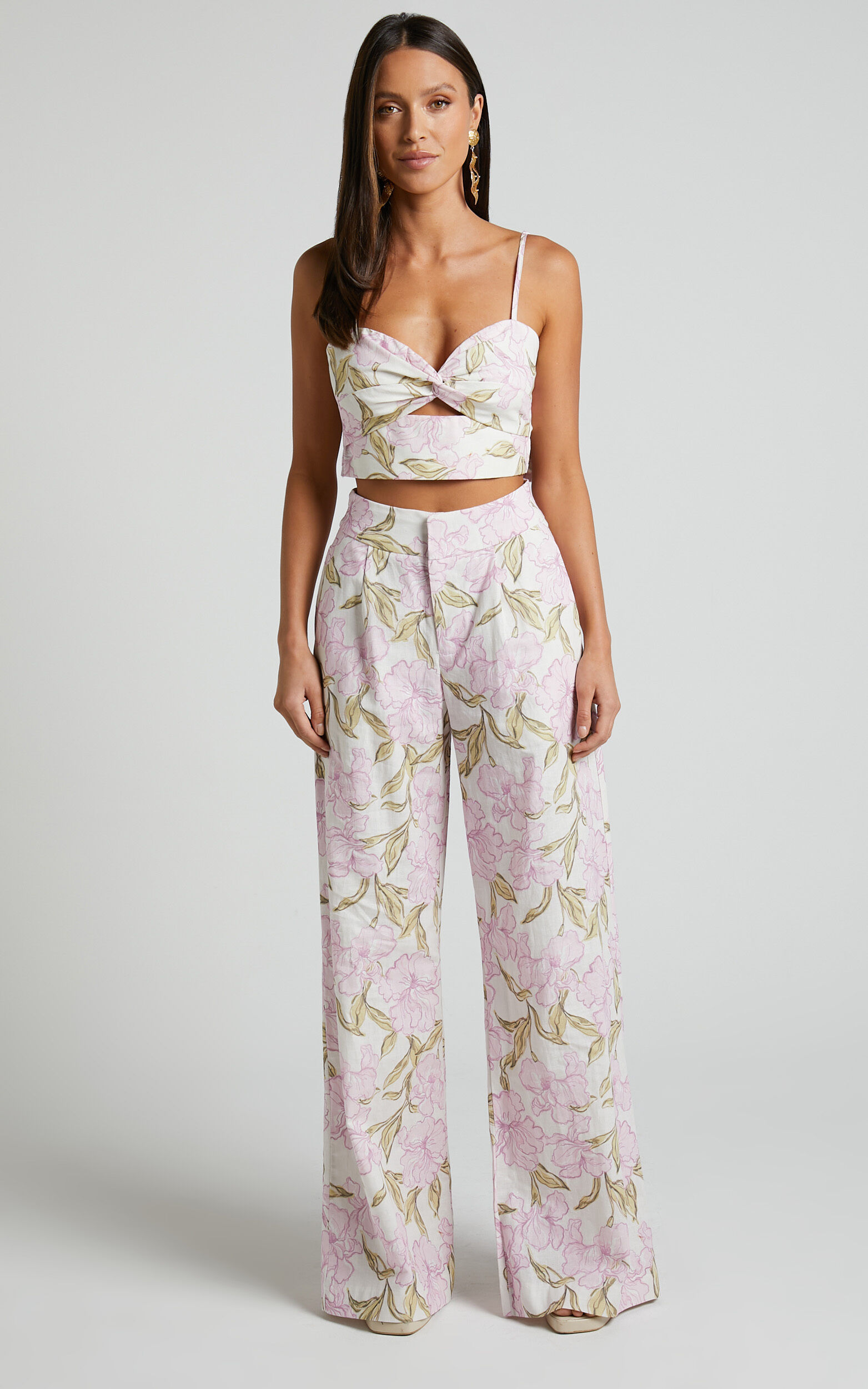Amalie The Label - Lorete Linen Blend High Rise Wide Leg Pants in Isia ...