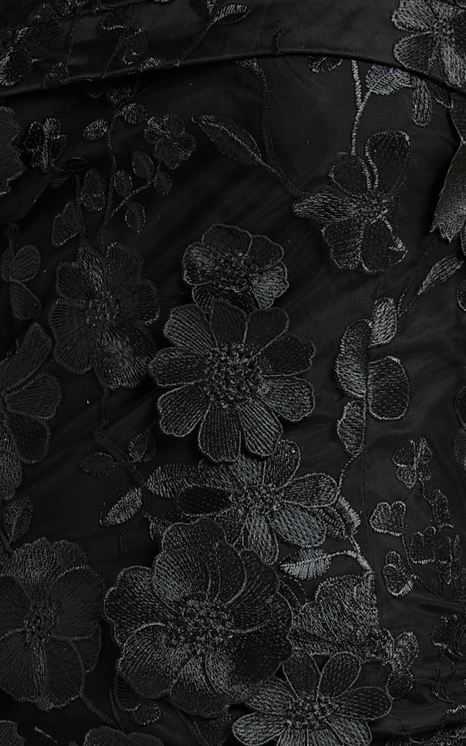 Wren Mini Dress - Strapless Bodycon Garden Flowers Dress in Black ...
