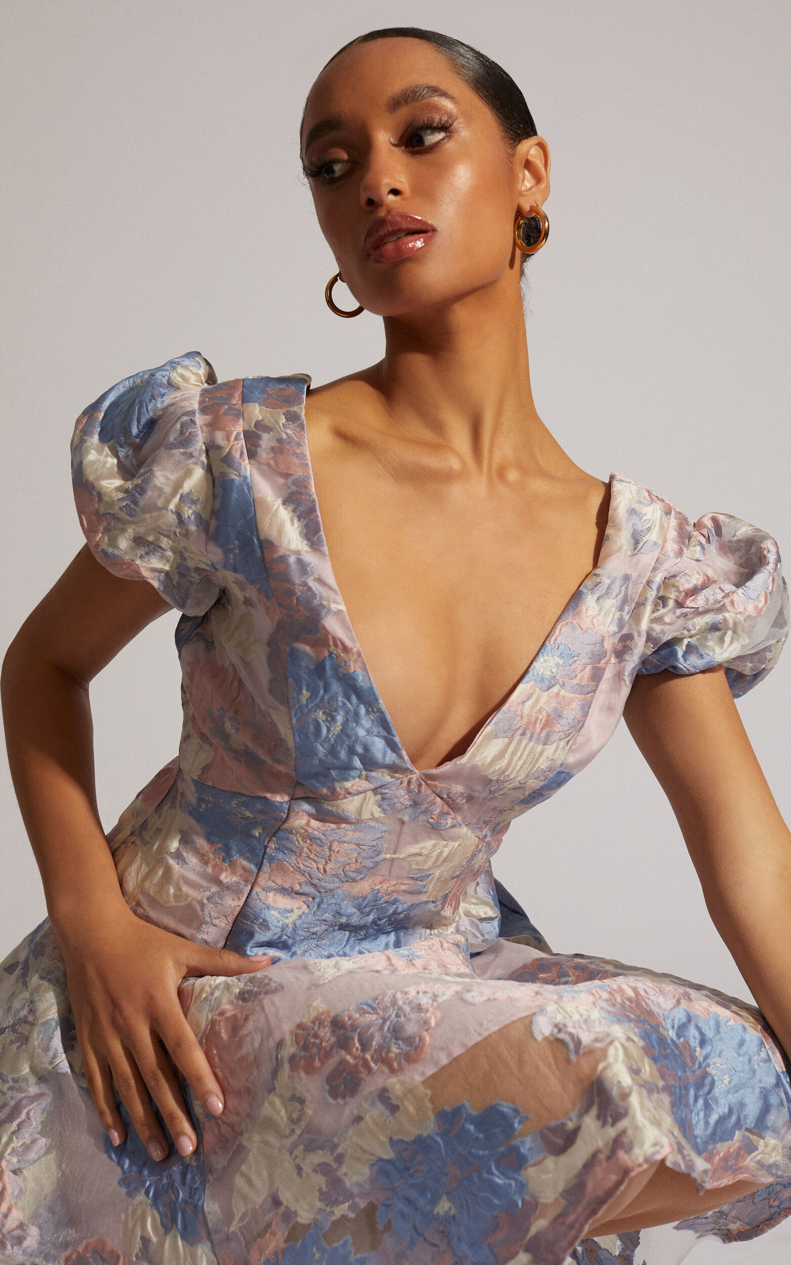 Jacquard dress deals blue