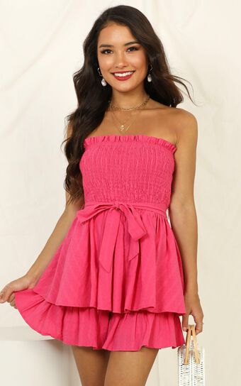 Mutual Love Playsuit in Hot Pink